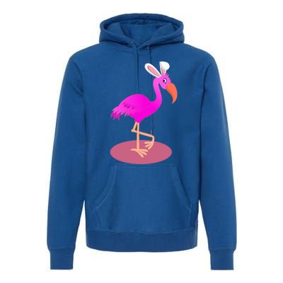 Flamingo With Easter Bunny Ears Cute Pink Bird Lover Gift Premium Hoodie