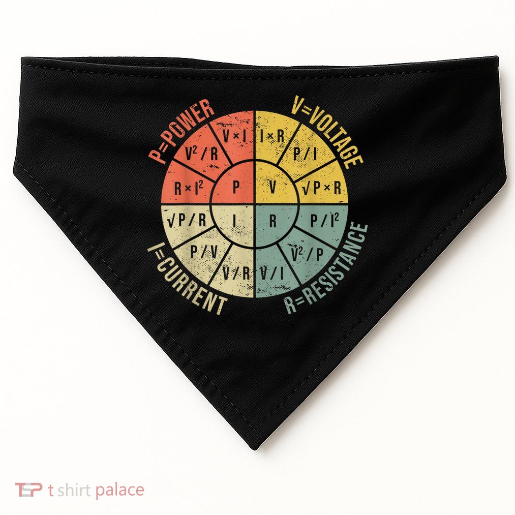Formula Wheel Electrical Engineering Electricity Ohm's Law USA-Made Doggie Bandana