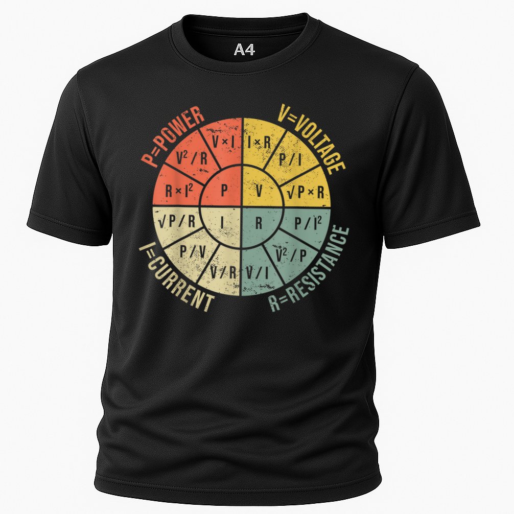 Formula Wheel Electrical Engineering Electricity Ohm's Law Cooling Performance Crew T-Shirt
