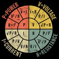 Formula Wheel Electrical Engineering Electricity Ohm's Law Cooling Performance Crew T-Shirt