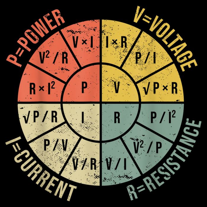 Formula Wheel Electrical Engineering Electricity Ohm's Law Cooling Performance Crew T-Shirt