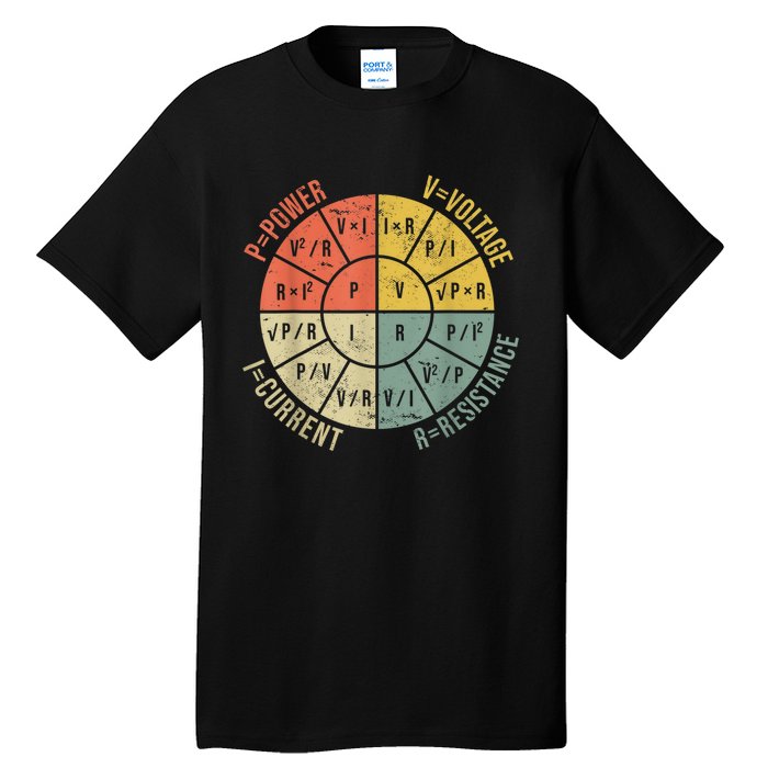 Formula Wheel Electrical Engineering Electricity Ohm's Law Tall T-Shirt