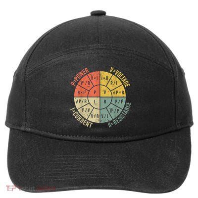 Formula Wheel Electrical Engineering Electricity Ohm's Law 7-Panel Snapback Hat