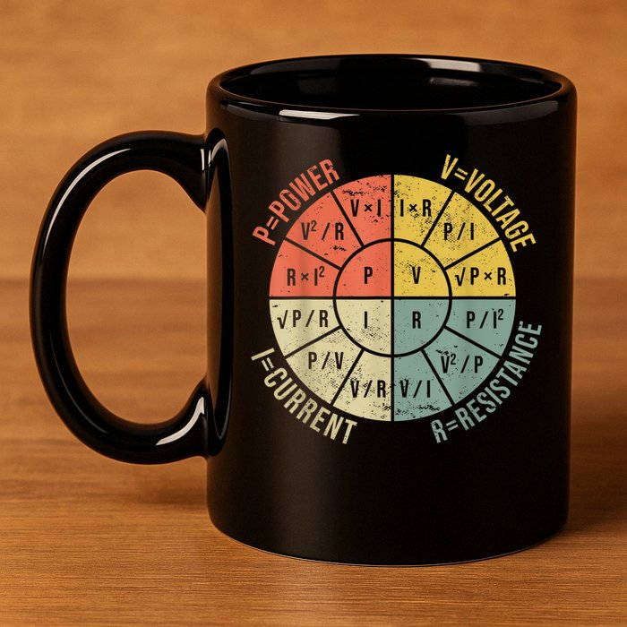 Formula Wheel Electrical Engineering Electricity Ohm's Law 11oz C Handle Ceramic Mug