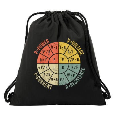 Formula Wheel Electrical Engineering Electricity Ohm's Law Drawstring Bag