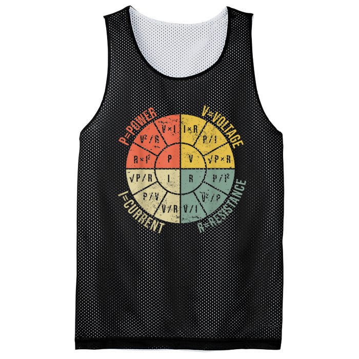 Formula Wheel Electrical Engineering Electricity Ohm's Law Mesh Reversible Basketball Jersey Tank