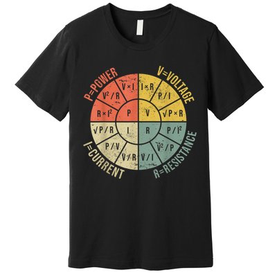 Formula Wheel Electrical Engineering Electricity Ohm's Law Premium T-Shirt