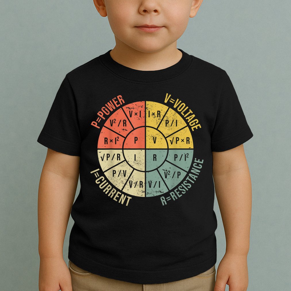 Formula Wheel Electrical Engineering Electricity Ohm's Law Toddler T-Shirt