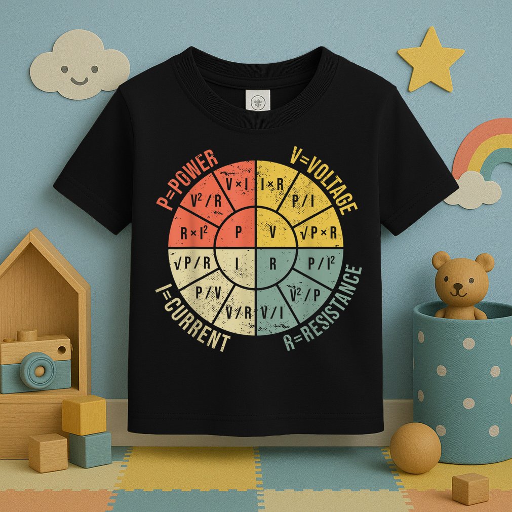 Formula Wheel Electrical Engineering Electricity Ohm's Law Toddler T-Shirt