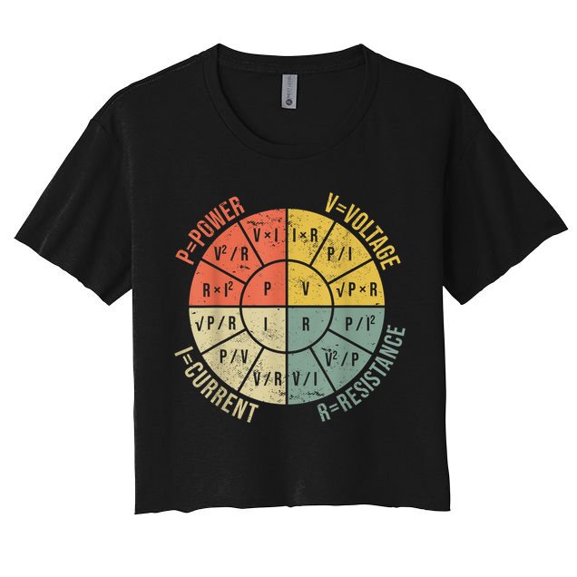 Formula Wheel Electrical Engineering Electricity Ohm's Law Women's Crop Top Tee