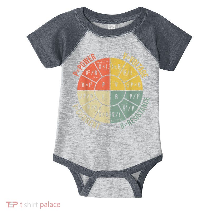 Formula Wheel Electrical Engineering Electricity Ohm's Law Infant Baby Jersey Bodysuit