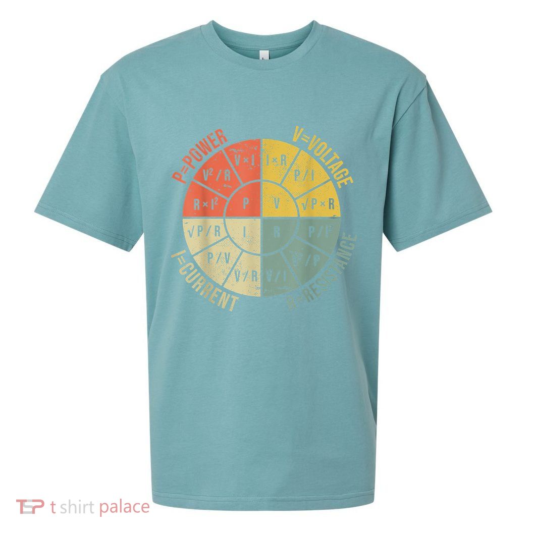 Formula Wheel Electrical Engineering Electricity Ohm's Law Sueded Cloud Jersey T-Shirt