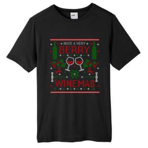 Funny Wine Er Berry Winemas Ugly Christmas Gift Tall Fusion ChromaSoft Performance T-Shirt