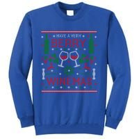 Funny Wine Er Berry Winemas Ugly Christmas Gift Tall Sweatshirt