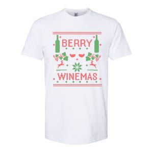 Funny Wine Er Berry Winemas Ugly Christmas Gift Softstyle CVC T-Shirt