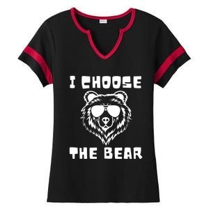 Funny Women Empowerment I Choose The Bear Ladies Halftime Notch Neck Tee