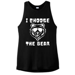 Funny Women Empowerment I Choose The Bear Ladies PosiCharge Tri-Blend Wicking Tank