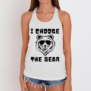 Funny Women Empowerment I Choose The Bear Women's Knotted Racerback Tank