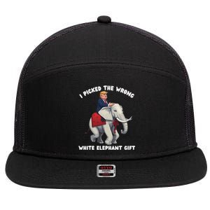 Funny White Elephant Gag Wrapped Elephant Dumb 7 Panel Mesh Trucker Snapback Hat