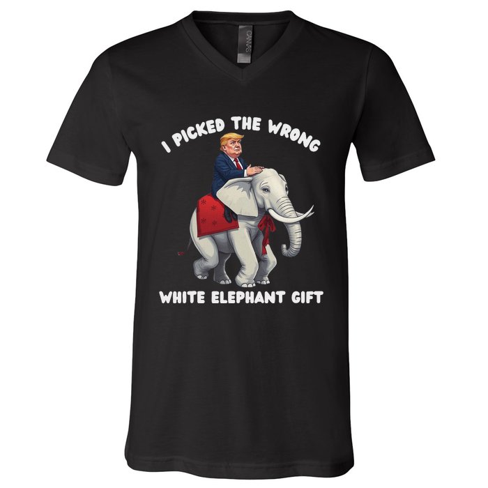 Funny White Elephant Gag Wrapped Elephant Dumb V-Neck T-Shirt