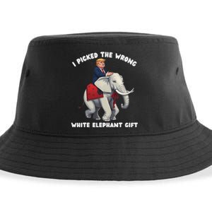 Funny White Elephant Gag Wrapped Elephant Dumb Sustainable Bucket Hat