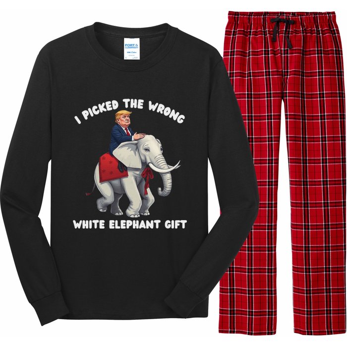 Funny White Elephant Gag Wrapped Elephant Dumb Long Sleeve Pajama Set