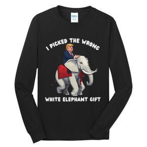 Funny White Elephant Gag Wrapped Elephant Dumb Tall Long Sleeve T-Shirt