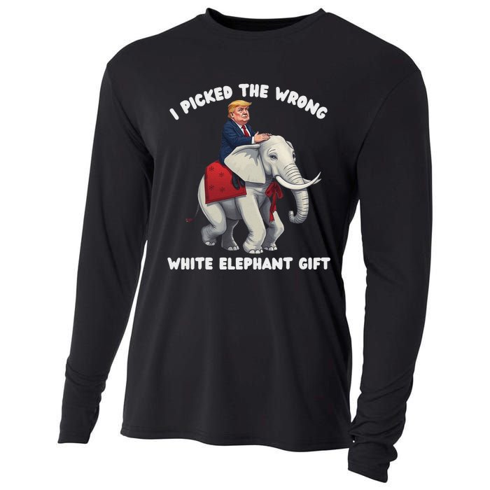 Funny White Elephant Gag Wrapped Elephant Dumb Cooling Performance Long Sleeve Crew