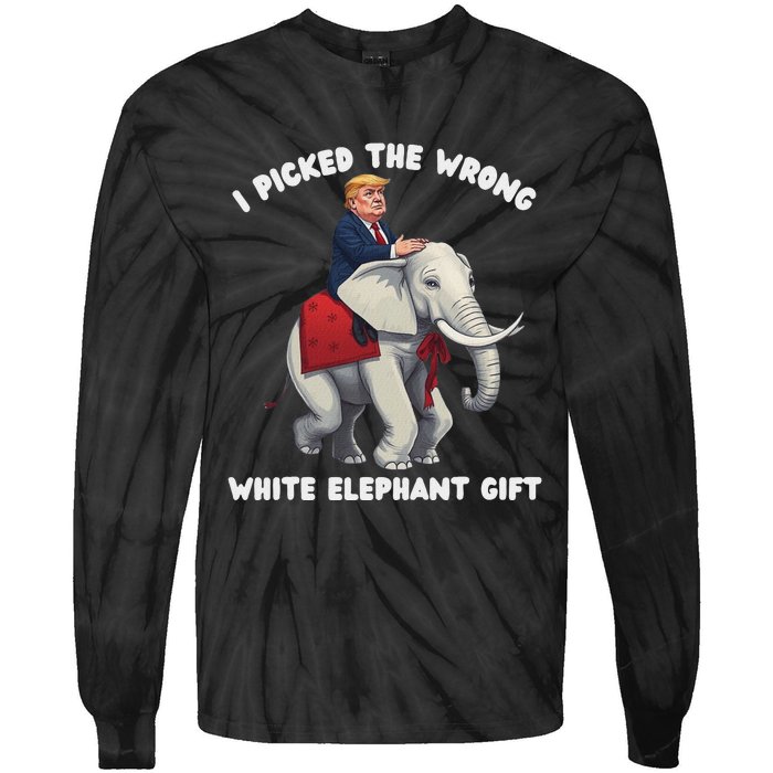 Funny White Elephant Gag Wrapped Elephant Dumb Tie-Dye Long Sleeve Shirt