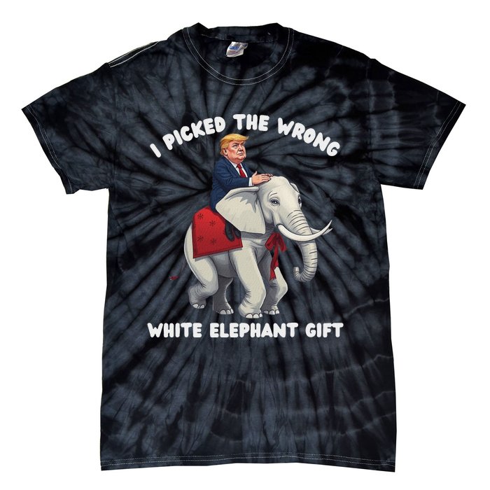 Funny White Elephant Gag Wrapped Elephant Dumb Tie-Dye T-Shirt