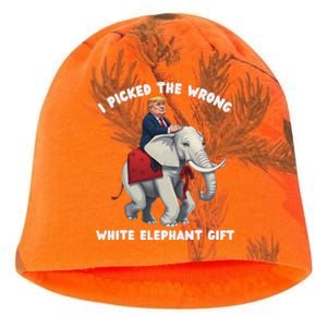 Funny White Elephant Gag Wrapped Elephant Dumb Kati - Camo Knit Beanie