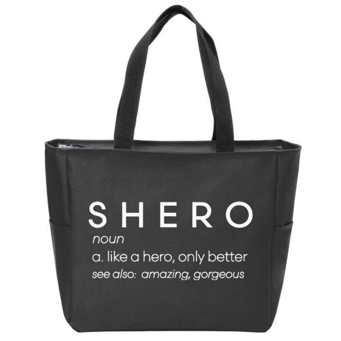 Feminist Women Empowerment Shero Definition Letter Print Zip Tote Bag