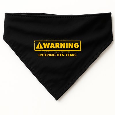 Funny Warning Entering Teen Years USA-Made Doggie Bandana