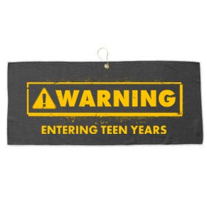 Funny Warning Entering Teen Years Large Microfiber Waffle Golf Towel