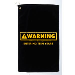 Funny Warning Entering Teen Years Platinum Collection Golf Towel