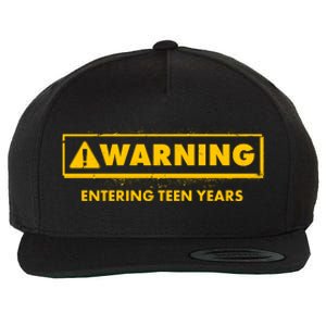 Funny Warning Entering Teen Years Wool Snapback Cap