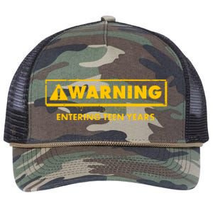 Funny Warning Entering Teen Years Retro Rope Trucker Hat Cap