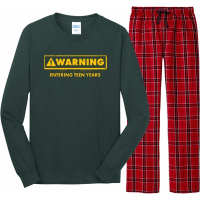 Funny Warning Entering Teen Years Long Sleeve Pajama Set