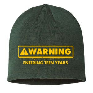 Funny Warning Entering Teen Years Sustainable Beanie