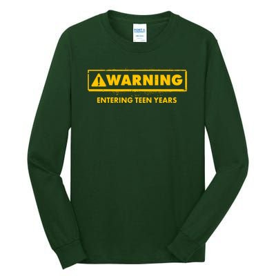 Funny Warning Entering Teen Years Tall Long Sleeve T-Shirt