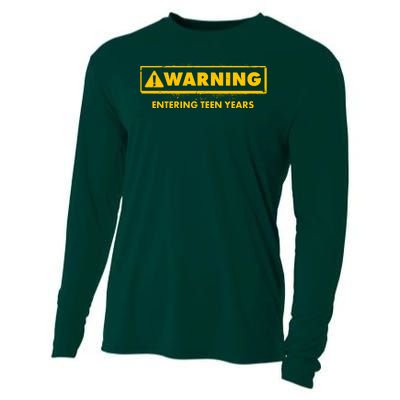 Funny Warning Entering Teen Years Cooling Performance Long Sleeve Crew