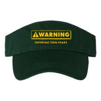 Funny Warning Entering Teen Years Valucap Bio-Washed Visor