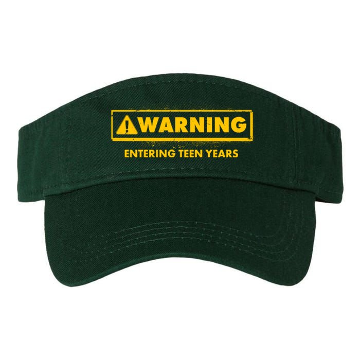 Funny Warning Entering Teen Years Valucap Bio-Washed Visor