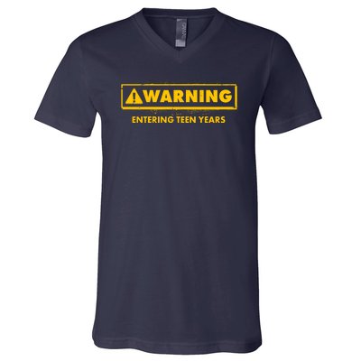 Funny Warning Entering Teen Years V-Neck T-Shirt