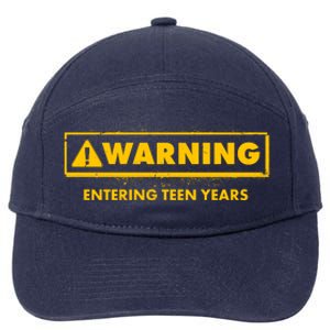 Funny Warning Entering Teen Years 7-Panel Snapback Hat