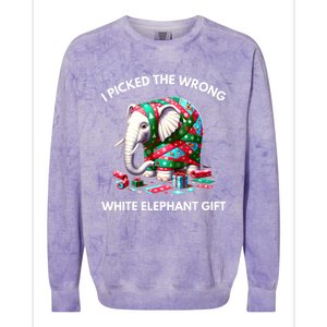 Funny White Elephant Gift Wrapped Elephant Dumb Gift Colorblast Crewneck Sweatshirt