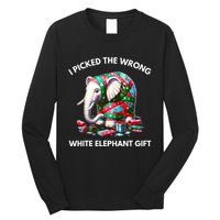 Funny White Elephant Gift Wrapped Elephant Dumb Gift Long Sleeve Shirt