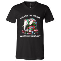 Funny White Elephant Gift Wrapped Elephant Dumb Gift V-Neck T-Shirt