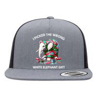 Funny White Elephant Gift Wrapped Elephant Dumb Gift Flat Bill Trucker Hat