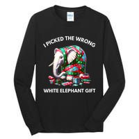 Funny White Elephant Gift Wrapped Elephant Dumb Gift Tall Long Sleeve T-Shirt